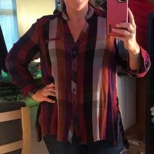 Melissa McCarthy Seven7 Plaid Flannel Shirt